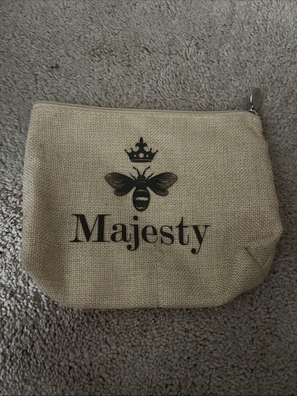 Burt's Bees Beige Majesty Cosmetic Burlap Bag